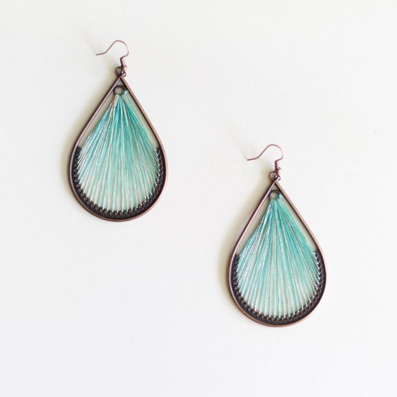 Bohemian Threaded Teardrop Earrings - Picture 6 of 6